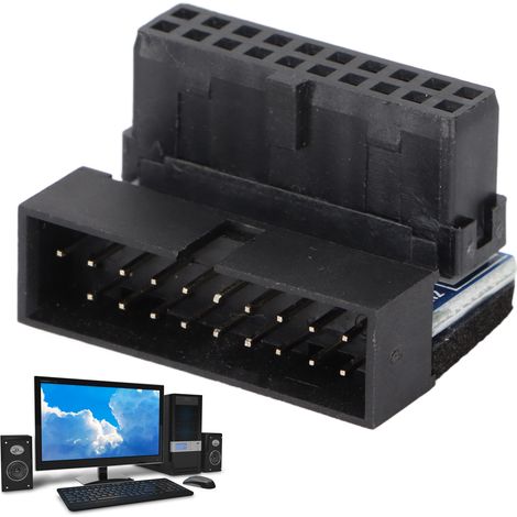 Connecteur de carte mère rotatif USB 3.0, adaptateur à 90° 19P/20P pour montage vertical (1/5)