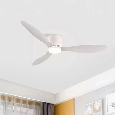 Ventilateur de plafond minimaliste et moderne avec éclairage, moteur CC, télécommande, blanc, 107 cm (42 pouces) (1/5)