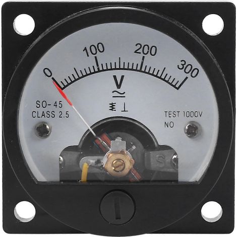 Voltmètre analogique rond à cadran Amico AC 0-300 V, noir (1/5)