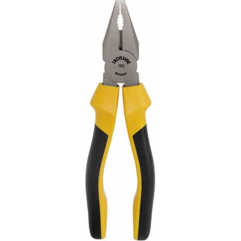 Pince universelle Ironside 121-371, poignée bi-matière polie de 180 mm, noir/jaune/argent