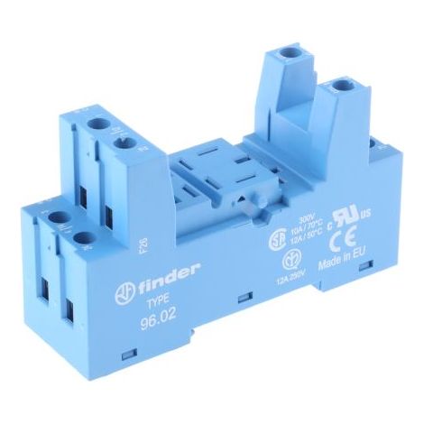 Support relais Finder série 96 8 contacts, Rail DIN, 250V c.a., pour 56,32 ( Prix pour 1 ) (1/3)