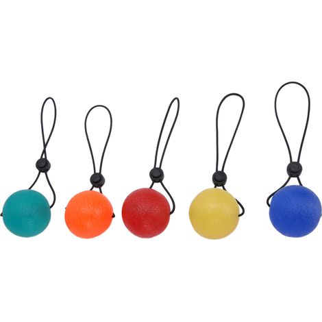 Boule De Préhension - TPR - 5 Niveaux De Résistance Jaune Orange Rouge Bleu Vert - Pour Rééducation Main Et Renforcement Poignet Doigts - Lot De 5 (1/5)