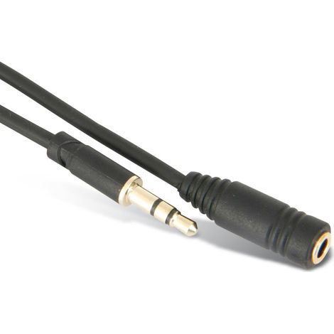Extension jack ultra-fine S-IMPULS, 1,5 m, noir