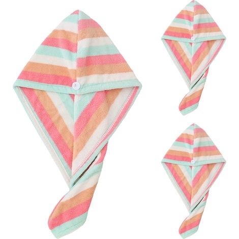 Serviette Cheveux Microfibre - 70 x 40 cm - Absorbante Rapide - Pour Cheveux Longs ou Courts - 2 Pièces (1/5)