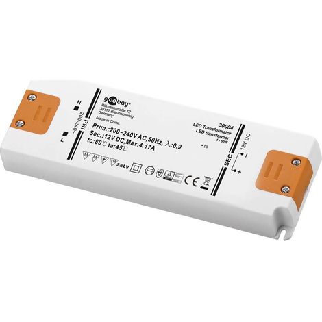 Transformateur LED 230V sur 12V / LED Spot / Transformateur 50W / charge totale LED Driver / DC tension continue LED Transfo / pas de scintillement (1/2)