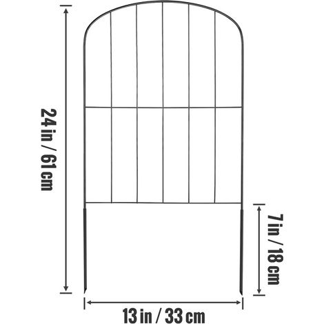 Clôture de jardin, installation sans creuser, protection de la faune, 24x13 po 10Pcs (1/2)