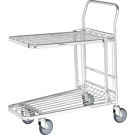 Chariot de magasin et d'entrepôt - Plateau 860x530mm - Avec freins - KM4202-EB (1/5)