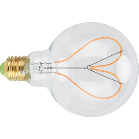 Ampoule G95 en forme de cœur, style rétro, culot E27, 4 W, lumière chaude transparente, avec filament LED ajustable. (1/5)