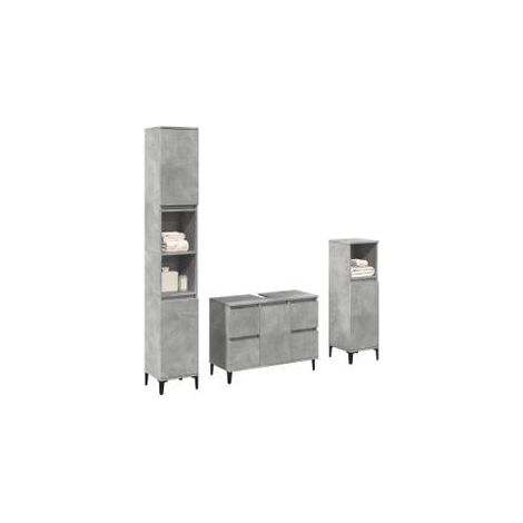 Ensemble de meubles de salle de bain 3 pcs gris béton (1/5)