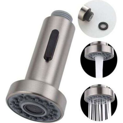 2 modes tête robinet remplacement douchette pour robinet pour robinet cuisine pour rétractable mitigeur,G1/2",brossée (1/5)