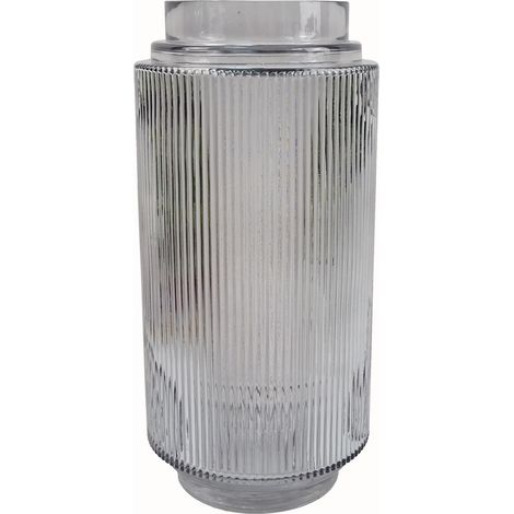31cm Clear Ridged Glass Vase (1/5)