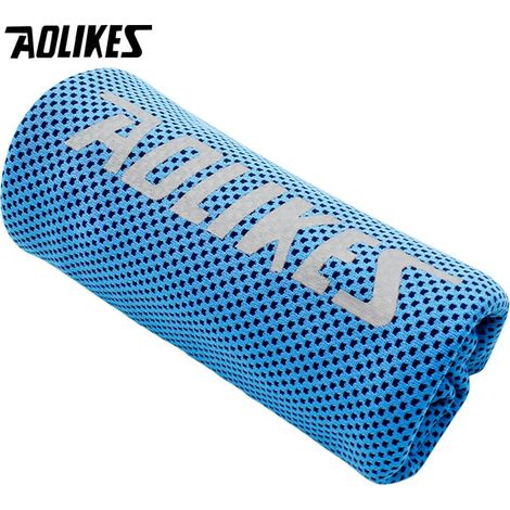 Serviette de sport rafraîchissante (bleue), bracelet, séchage rapide, absorbante, portable