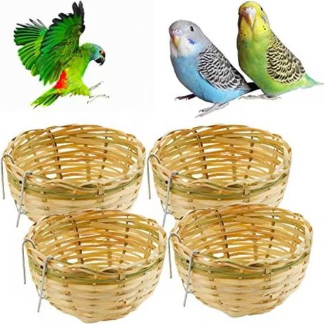 Temu's popular bamboo woven hooks for bird's nest, parrot nest, and rustic style decorations available online. (1/5)