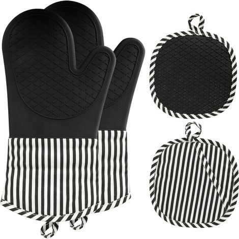 Gant Four Silicone, Gant Cuisine Four Silicone 230°C Résistants, Gant Four Anti Chaleur AntidéRapants pour Cuisine Cuire Et Griller (1/4)