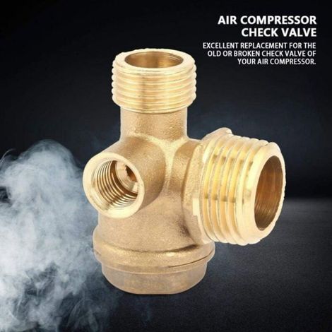 Clapet Anti-Retour - Raccord Tube Fileté Mâle 3 Ports - Pour Compresseur Air - 20 16 10 mm - Lot de 3 (1/4)