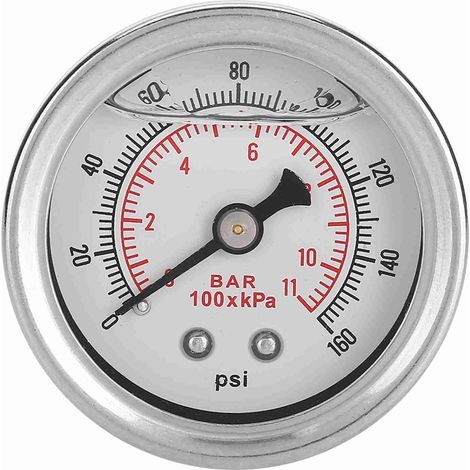 Kraftstoffdruckmesser 0-160 PSI/bar mit Flüssigkeitsbefüllung für Kfz-Regler