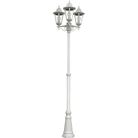 Außen Leuchte Kandelaber Steh Lampe Stand Beleuchtung Garten Laterne weiß im Set inklusive LED Leuchtmittel