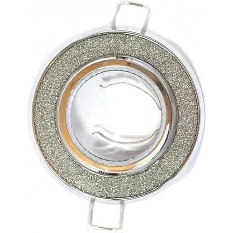 Portafaretto GU10 da incasso Tondo Orientabile Glitter Argento