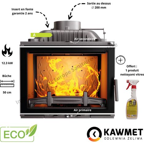 Insert à bois en fonte 12.3 kW W17 Decor ECO KAWMET