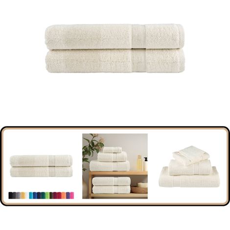 Serviettes de sauna de qualité supérieure SOLUND 2 pcs crème - Serviettes De Sauna - Serviettes De Bain - Serviettes En Coton - Serviettes Douces - Serviettes Hygiéniques (1/5)