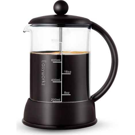 Press Cafetière avec verre borosilicate résistant à la chaleur, 800ml Machine à café expresso (1/5)