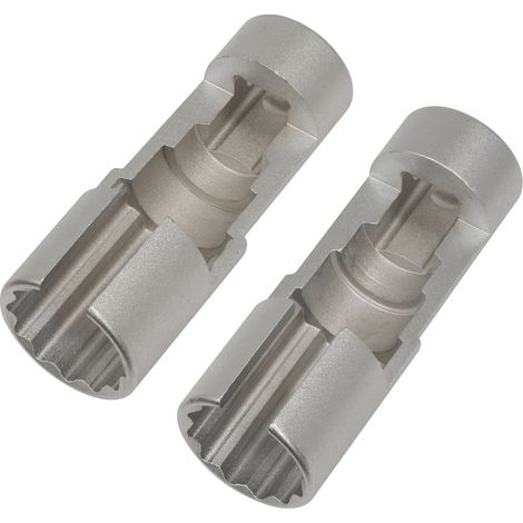 Sealey AK6902 Slim Profile Diesel Piezo Injector Pipe Sockets 3/8""Sq Drive 17 & 18mm 2pc (1/3)