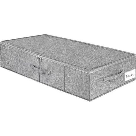 contenitore sotto il letto, pieghevole e discreto, con tessuto extra spesso e fondo/lati robusti, doppia cerniera, ideale per dormitori e uso domestico, 76 x 41 x 17 cm (1/5)