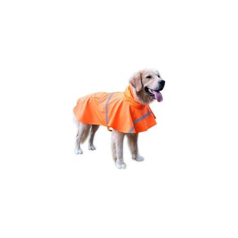 Manteau imperméable à capuche ajustable pour chien, veste de pluie légère et respirante, protection extérieure – Taille L–