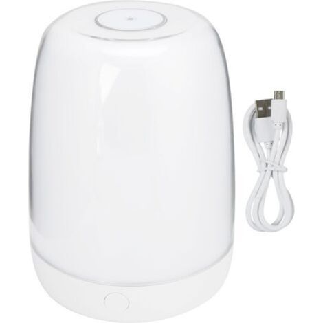 Table tactile blanche chaude colorée LED veilleuse chambre à coucher charge USB gradation lampe de chevet ambiante de sommeil (lumière blanche chaude colorée)