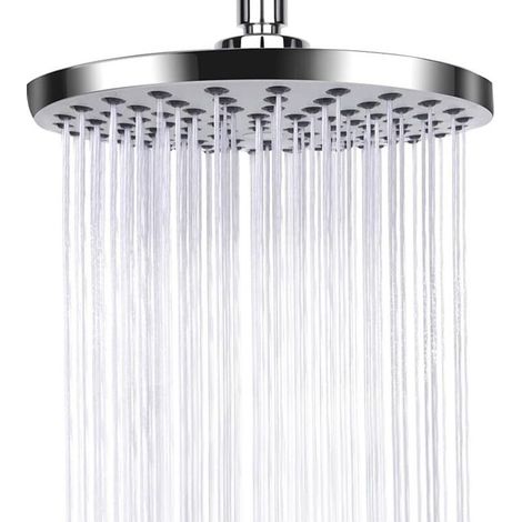Anti-Limescale Rain Shower Head, Stainless Steel Shower Head, Fixed Water Saving and High Pressure for Bathroom, 20 cm