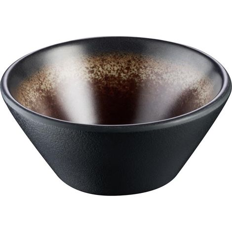 Bol – Ø 8,5 cm, H : 3,5 cm, 0,1 L, mélamine intérieur marron/extérieur gris, empilable, passe au lave-vaisselle, robuste et élégant (1/5)