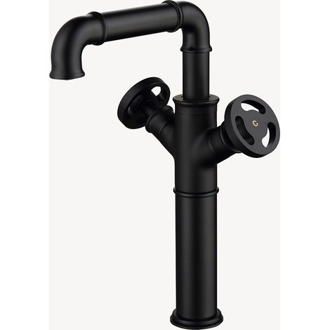 Rubinetto lavabo stile industriale nero - Gemma