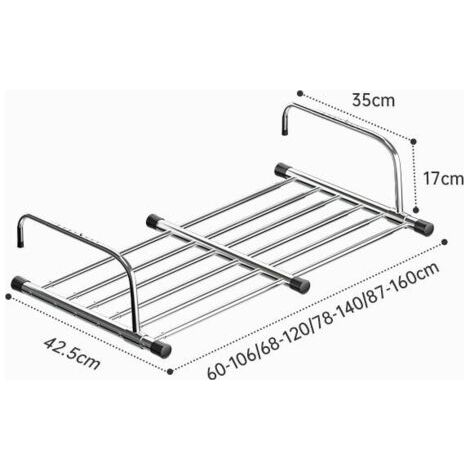 Etendoir à suspendre, Ohjijinn Etendoir À Linge Pliable Séchoirs, À Linge en Acier Inoxydable Télescopique, 60-106cm De Longueur Séchoir Suspendu Séchoir À Linge Balcon pour Intérieur Et Extérieur (1/4)