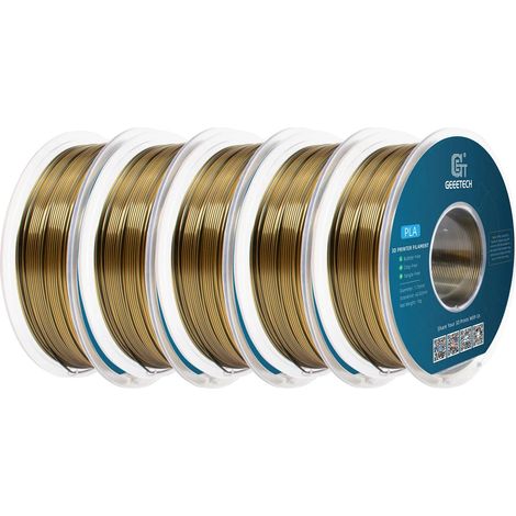 Filamento per stampanti 3D, resistente ed ecologico, compatibile con stampanti FDM, oro e argento. (1/2)