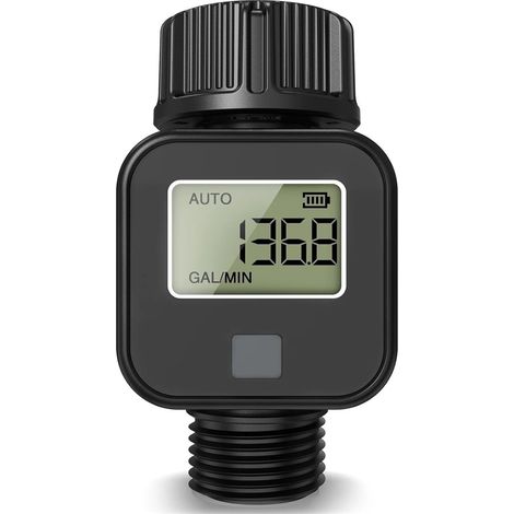 Wasserzähler IP6X Hochpräziser digitaler Wasserdurchflussmesser misst den Wasserverbrauch und die Durchflussrate für Gartenbewässerungsschläuche im Freien (SGS05-G)