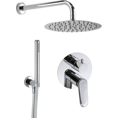 Kit doccia completo con miscelatore doccia incasso a 2 vie Paini Stone 95CR433D  Cromo