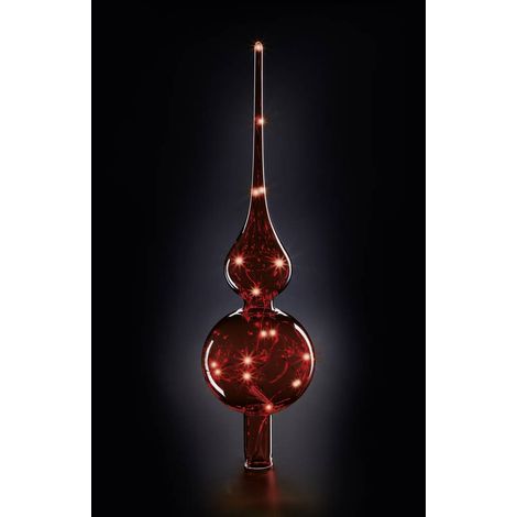 Krinner cima rossa con LED per albero di Natale (1/3)