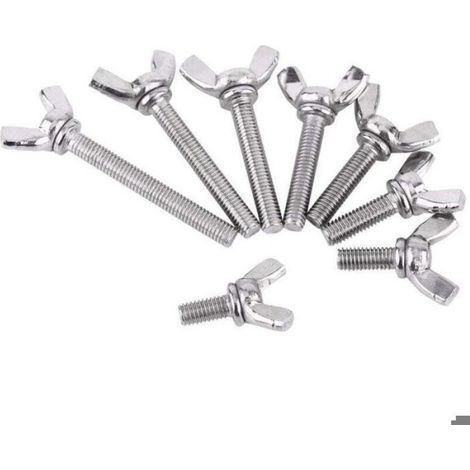 Vis papillon en acier inoxydable - - Lot de 10 - M6-1,0 x 30 mm - Acier inoxydable 304 - Résistant à la corrosion (1/4)