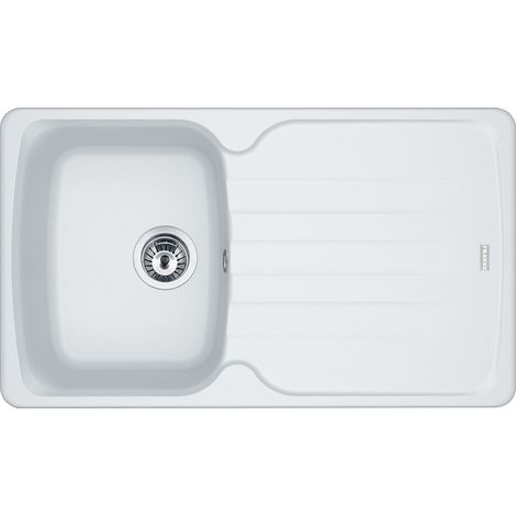 Franke AZG 611-86. Tipo di lavello: Lavello montato su piano, Forma del lavandino: Rettangolare, Colore del prodotto: Bianco. Larghezza: 860 mm, Profondità: 500 mm, Altezza: 210 mm - 114.0489.938 (1/2)