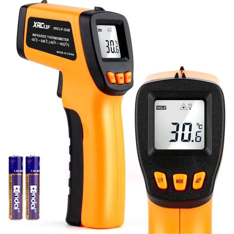 Thermomètre infrarouge (ne convient pas aux humains), thermomètre sans contact, thermomètre de cuisson -50 °C à 550 °C, thermomètre de cuisine et thermomètre laser (1/5)