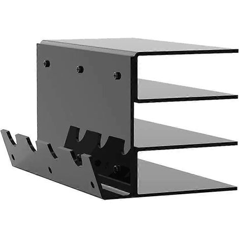 3-stufiger Schreibtisch-Organizer aus Acryl für Tastatur und Maus, Ständer, Tastaturablage, ideales Büro- oder Ausstellungsstück, Schwarz (1/5)