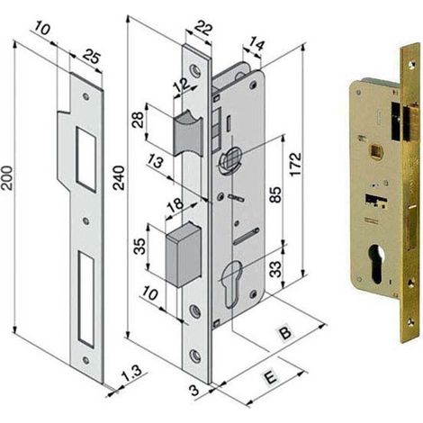 Serrure pour bois intérieur 015.70.00.0 Welka