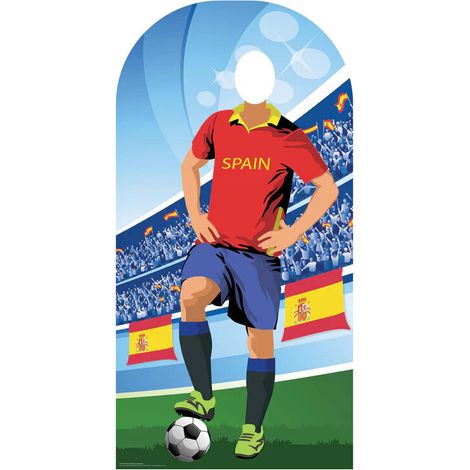 Figurine en carton passe tête Espagne Coupe du monde de football Haut 190 cm (1/4)