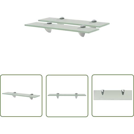 The Living Store Schweberegale 2 Stk. Glas 40x10 cm 8 mm - Wandregal - Glasregal - Modernes Regal - Badezimmerregal - Dekoratives Regal (1/5)