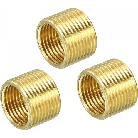 Filetage Réduction Écrous Insert M14 x 1mm Mâle à M12 x 1mm Femelle Laiton Adaptateurs 10mm Long Tuyau Raccord Conversion Manchon Réducteur, Paquet de 3 (1/5)