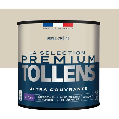 Tollens - Peinture intérieure couleurs - La Sélection Premium Velours - Ultra Couvrante - Beige Crème 0,5 L - 6m²