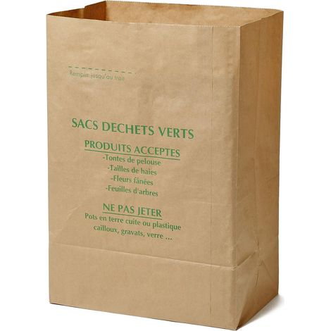 La Cordeline CJN29 Lot 10 Sacs à Déchets Verts Papier Kraft 125L Naturel (1/5)