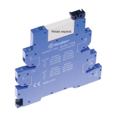 FINDER 93.62.7.024 SUPPORT RELAIS AVEC ÉTRIER DE FIXATION, AVEC LED, AVEC PROTECTION ANTIPARASITE CEM ADAPTÉ POUR SÉRIE (RELAIS)