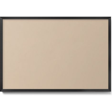 Tableau Magnétique en Métal pour Aimants - Motif Couleur beige - Minimaliste - Cadre Noir - 60x40 cm - Tableau Métallique Aimanté