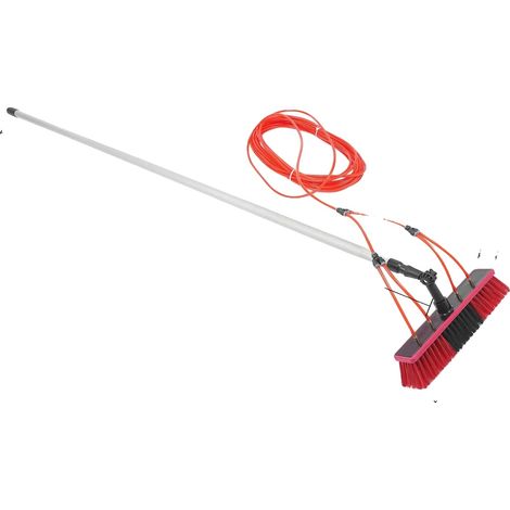 Pôle de Nettoyage, Portée de 8 Mètres, Kit de Brosse Alimentée en Eau, Rouge (1/2)